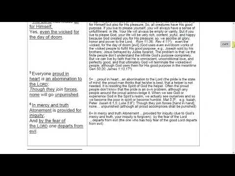 "Commit Your Works to the Lord"  Proverbs 16:1-33