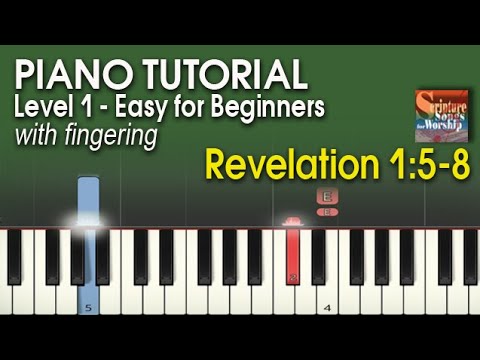 Revelation 1:5-8 Piano Tutorial for Beginners Level 1 "Behold He is Coming with Clouds" (Esther Mui)