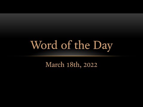 TURFJC Word of the Day for March 18th, 2022: Ezekiel 37:28