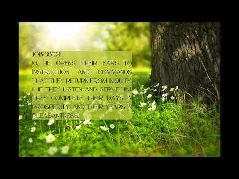 Meditating and memorizing Job 36:10-11, He opens their ears to instruction and commands...