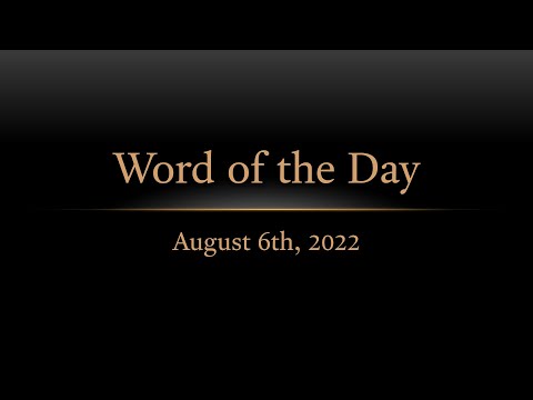 TURFJC Word of the Day for August 6th, 2022: Isaiah 47:4