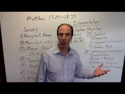 Instructions for the Survey and Interpretation of Matthew 17:24 18:35