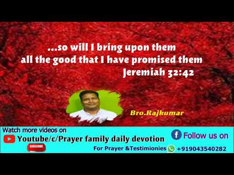 Prayer family daily devotion in English, Jeremiah 32:42