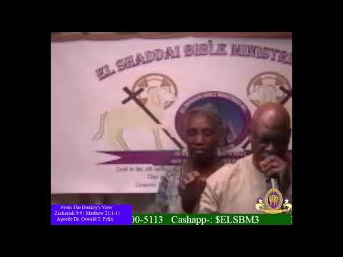 From The Donkey's View | Zechariah  9:9 Matthew 21: 1-11 Apostle Dr. Oswald T. Felix