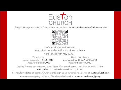 10/05/2020, Euston Church, 5pm Live Stream Service, (2 Corinthians 8:16-9: 5)