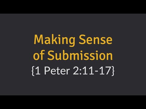 Making Sense of Submission (1 Peter 2:11-17)
