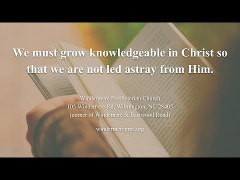 Sunday's sermon on Ephesians 4:14-16 at Windermere Presbyterian Church in Wilmington, NC