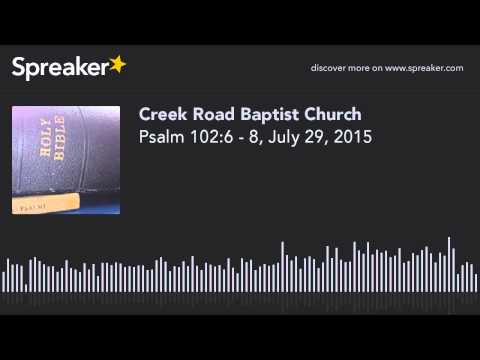 Psalm 102:6 - 8, July 29, 2015