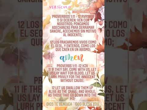 Versiculo Del Dia/Today&#39;s Verse: Proverbios/Proverbs 1:11-12
