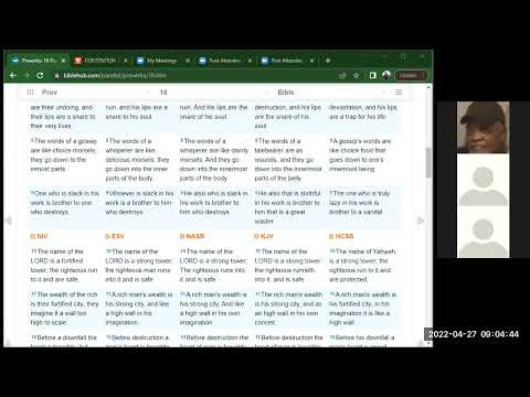 Wednesday Morning Bible Study- Proverbs 18:8-11 4/27/22