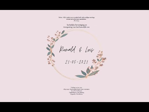 21-05-2021, Huwelijksdienst, Ds. J.W. Verboom, Psalm 62 : 3, Hij is mijn veilige Rots !