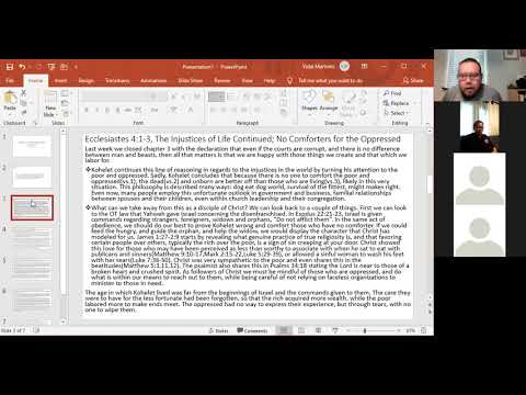 Week 21: Ecclesiastes 4:1-5:7 False Philosophies of Life Pt. 3