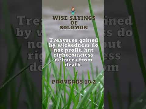 Wise Sayings of Solomon | Proverbs 10:2