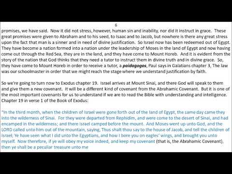 S. Lewis Johnson - "ESCHATOLOGY: The MOSAIC Covenant, Exodus" (Exodus 19:1-8; 24:3-8)