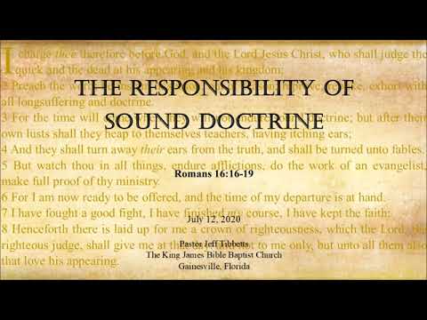 Romans 16:16-19 The Responsibility of Sound Doctrine