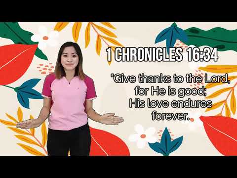 1 Chronicles 16:34 - Bible Verse for Kids