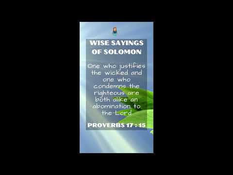 Proverbs 17:15 | NRSV Bible | Wise Sayings of Solomon
