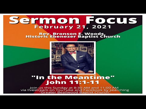 In the Meantime - John 11: 1-11 - 02/21/21 - 8:30 AM