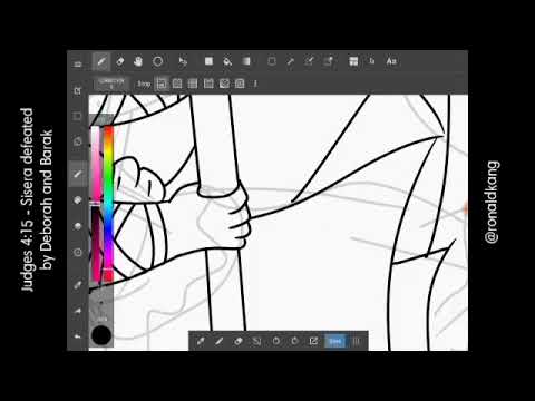 1 Minute Speedpaint - Judges 4:15 Deborah and Barak Defeat Sisera - Christian Children Sunday School