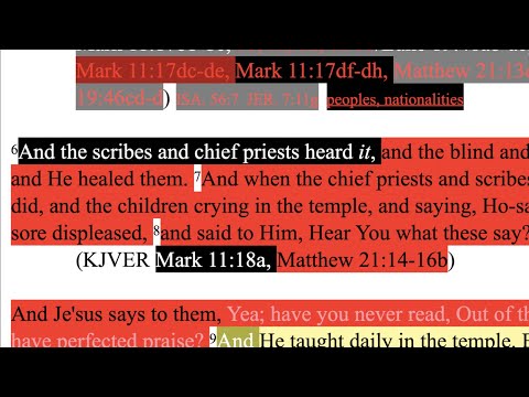 503. Priests Want Jesus Dead, But Fear the People. Matthew 21:14-16, Mark 11:18, Luke 19:47-48