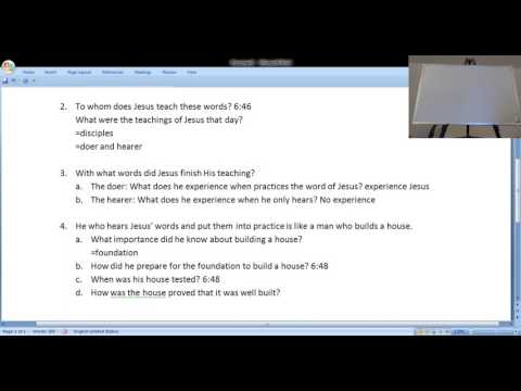 Boksoon Kim Bible Study Luke 6:46-49 The hearer and the doer