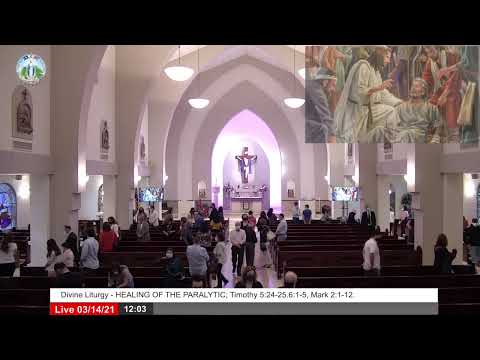 Divine Liturgy - HEALING OF THE PARALYTIC; Timothy 5:24-25.6:1-5, Mark 2:1-12.