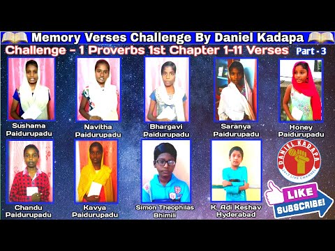 Memory Verses Challenge - 1, Proverbs 1:1-11 Verses (Part-3)