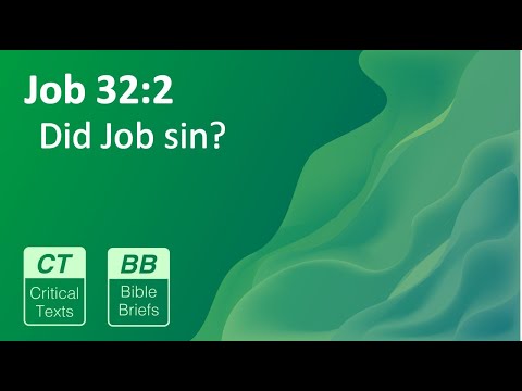 Did Job sin? (BB109 - Job 32:2)