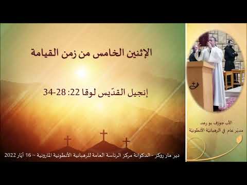 Luke 22: 28-34 الإثنين الخامس من زمن القيامة