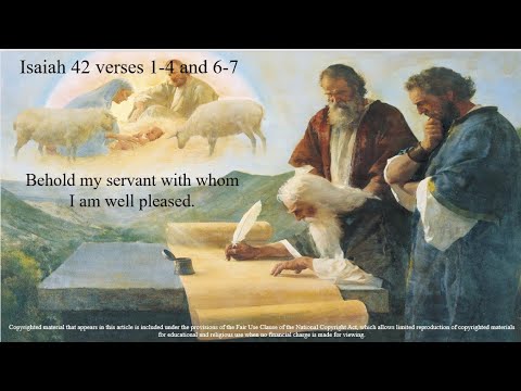 Baptism of the Lord - First Reading - Isaiah 42:1–4, 6–7 – Behold My servant with whom I am well pl