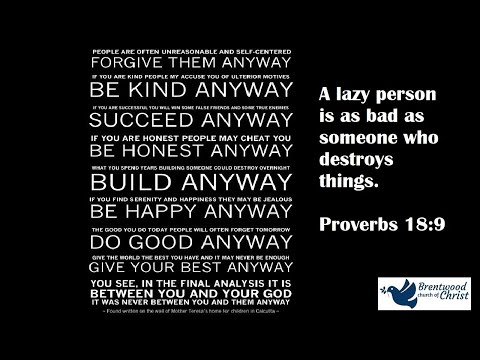 Proverbs 18:9-12   |   Bible Study, 7.15.20   |   #theBrentwoodchurch  |  theBrentwoodchurch.com