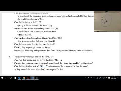 Boksoon Kim Bible Study Luke 23:50-56 24:1-12 The Empty Tomb and He has Risen