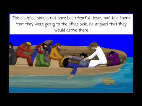 Mark 4:39  - Jesus arose and rebuked ( muzzled ) the wind & storm