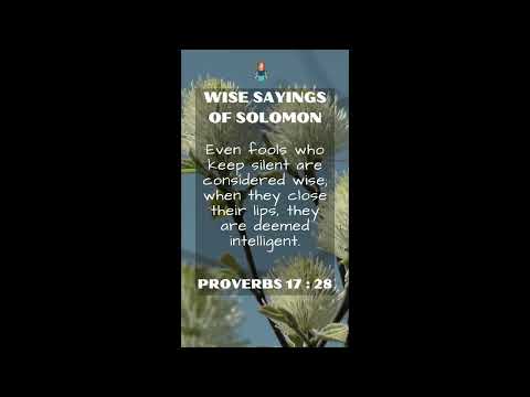 Proverbs 17:28 | NRSV Bible - Wise Sayings of Solomon