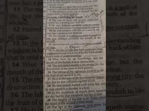 The Living Word of God. Scripture Reading Proverbs 10:8-12 KJV