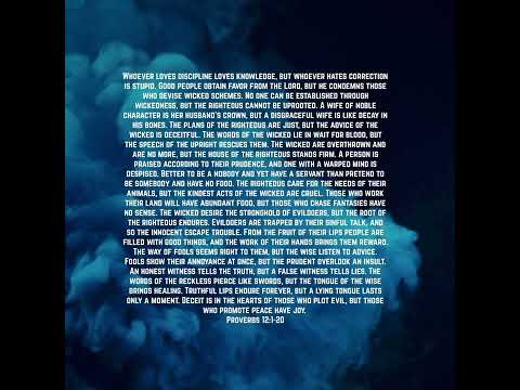 NIV Bible Verses of the day: Hebrews 13:8/Proverbs 12:1-20. Selected/ Spoken by: "Woman of God" ????????