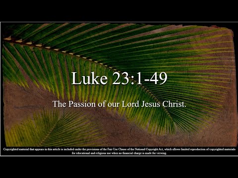 Passion Sunday – C - Gospel - Luke 23:1–49 - Christ became obedient to the point of dea