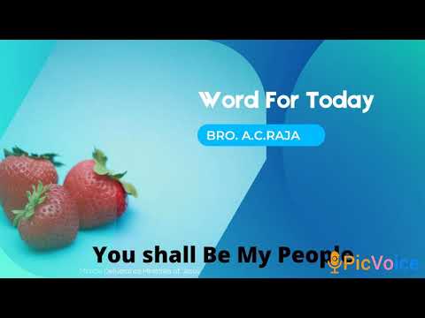 Word For Today - By Bro AC. Raja [ Jeremiah 11:4 ]