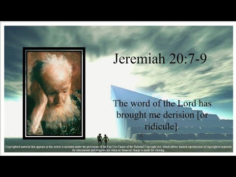22nd Sunday – OT – A - First Reading - Jeremiah 20:7–9- The word of