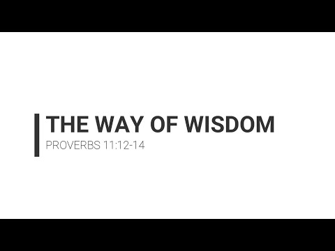 The Way of Wisdom - Proverbs 11:12-14
