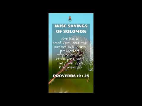 Proverbs 19:25 | NRSV Bible - Wise Sayings of Soloimon