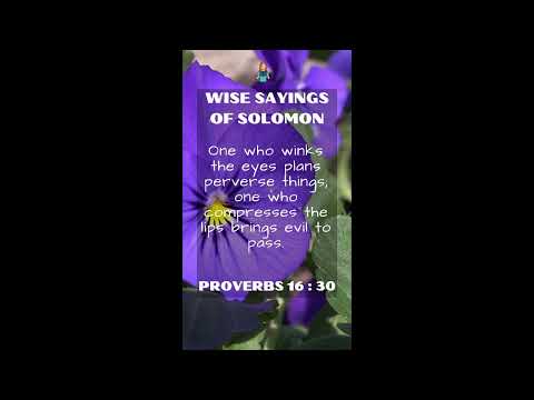 Proverbs 16:30 | NRSV Bible | Wise Sayings of Solomon