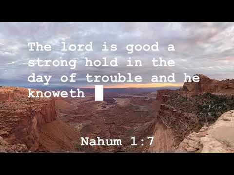#ComeFollowMe; Nov 28-Dec 4; Nahum 1:7; Study Nahum, Habakkuk, Zephaniah; The Lord is good.