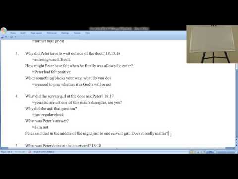 Boksoon Kim Bible Study John 18:12-27 Peter's denial