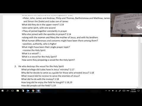 Boksoon Kim Bible Study Acts 1:12-26 The preparation to receive the Holy Spirit 1