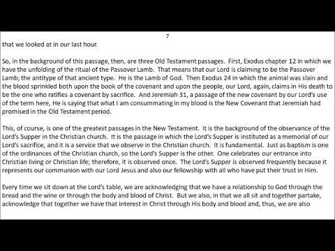 S. Lewis Johnson - "The New Covenant and Prophecy: Part 2" (Matthew 26:26-29)