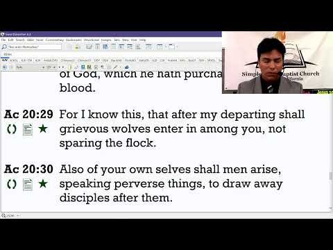 Acts to Follow Part 51 | Acts 20:5-38 Part2 KJV | Simple Faith Baptist Church