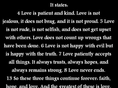 Love: 1 Corinthians 13:4-8 & 13