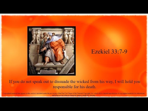 23rd Sunday – OT – A - First Reading - Ezekiel 33:7–9 – If you do not speak
