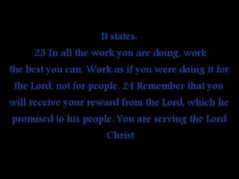 Obedience- Colossians 3:23 & 24